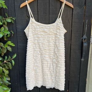 Free People Cream Ruffled Mini Dress